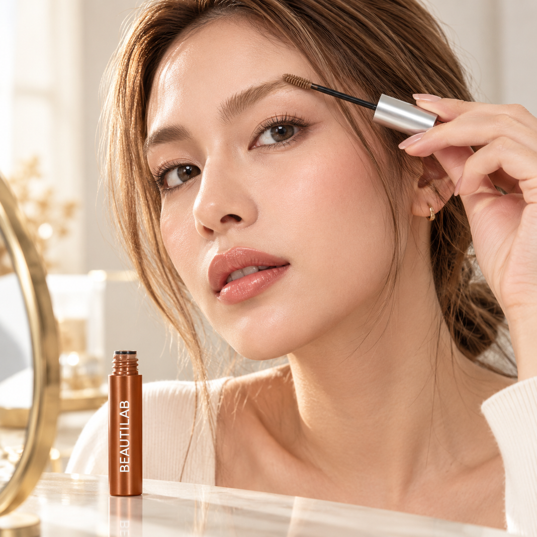 BEAUTILAB 05 Legally Blonde eyebrow mascara — illustrated brow application