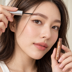 BEAUTILAB 06 Rosy Taupe eyebrow mascara — illustrated brow application