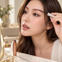 BEAUTILAB 07 Mauve Crush eyebrow mascara — illustrated brow application