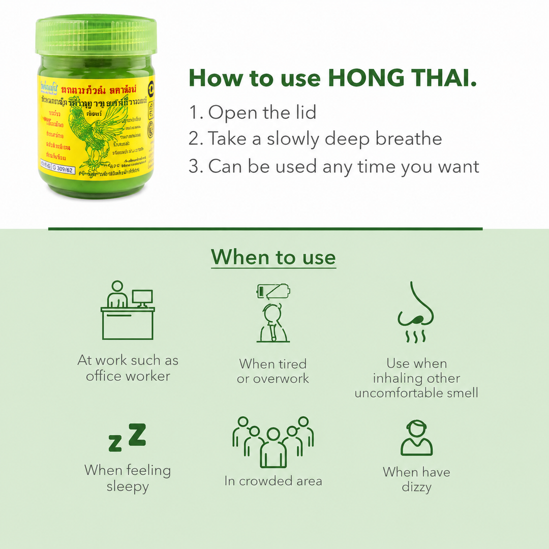 Original Hong Thai Herbal Inhaler Formula 2 - Pack of 3
