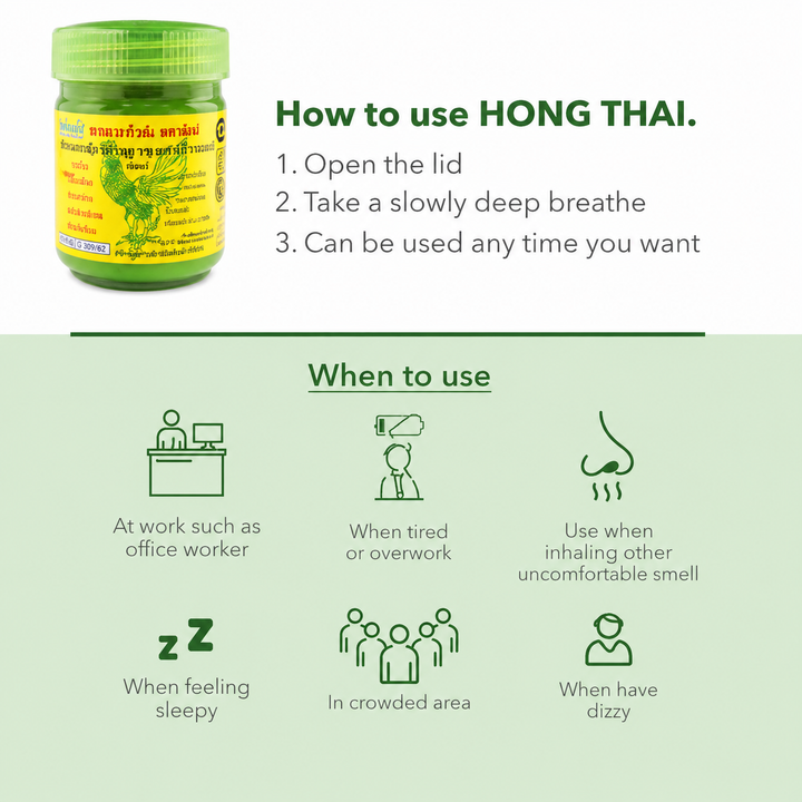Original Hong Thai Herbal Inhaler Formula 2 - Pack of 3