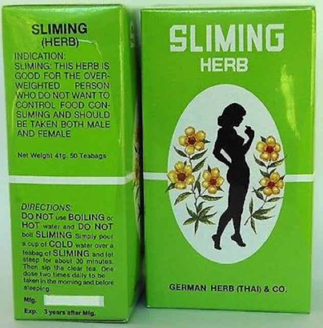 German Slimming Herb – 100% Natural Detox Tea for Weight Loss & Digestive Health, 2 boxs 50 Teabags each, total 100 Teabags