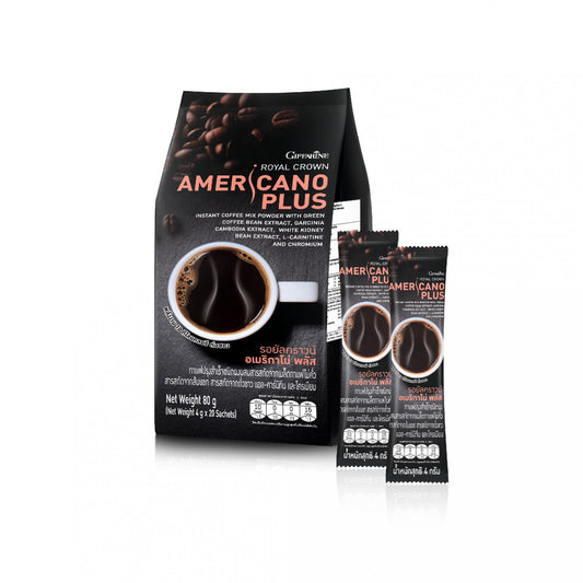 Giffarine Royal Crown Americano Plus Coffee – 2 Packs x 20 Sachets | Bold Instant Black Coffee