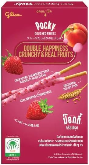 Glico Pocky Crushed Fruits – Japanese Fruit-Coated Biscuit Sticks | 10 Pack Assortment