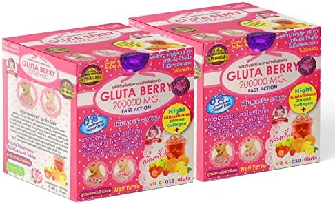 Gluta Berry 200,000 mg – Glutathione + Collagen Whitening Supplement | 2 Packs x 10 Sachets