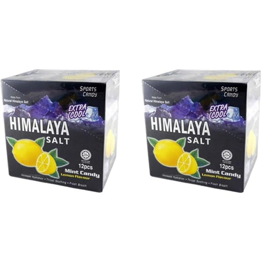 Himalaya Salt Extra Cool Mint Candy Lemon Flavour – 12 pcs, Pack of 2 | Refreshing Sugar-Free Lozenges