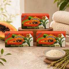ASANTEE Papaya & Rice Milk Soap No.331 – 3 Bars × 125 g
