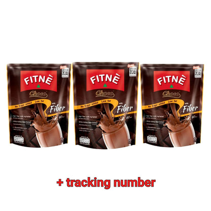 FITNE Choco Instant Cocoa Mix with Fiber – 10 sachets 3 packs = 30 packs for Healthy Digestion & Weight Management