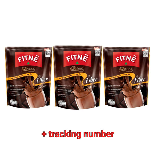 FITNE Choco Instant Cocoa Mix with Fiber – 10 sachets 3 packs = 30 packs for Healthy Digestion & Weight Management