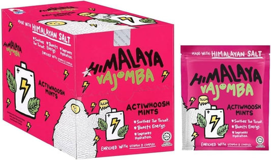 Big Foot Himalaya Vajomba ActiWoosh Mints – 12 Sachets per Pack, Set of 2 (Total 24 Sachets)