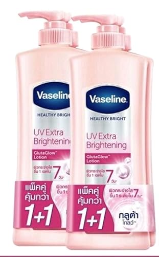 Vaseline GlutaGlow UV Extra Brightening Lotion – 2 x 500ml | Radiant Skin with Deep Brightening & UV Protection