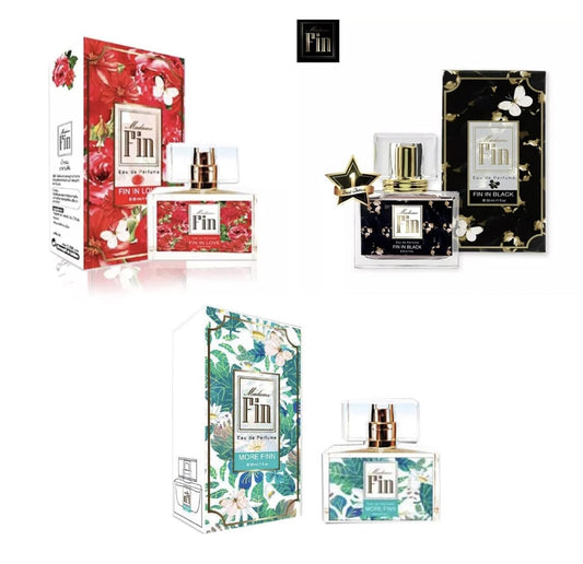 Madame Fin Perfume Set – Premium Eau de Parfum | Fin in Black, More Finn, Fin in Love | 30ml Each