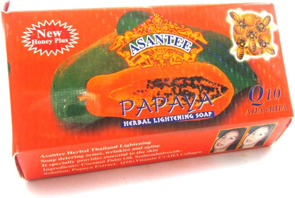 Asantee Papaya & Honey Soap – 6-Pack (6 x 125g) Natural Exfoliating & Hydrating Bar for Brighter Skin