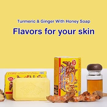 Asantee Soap Turmeric & Ginger Herbal Soap – Brightening, Anti-Acne & Detox – 6 Bars x 125g – Natural Thai Skincare
