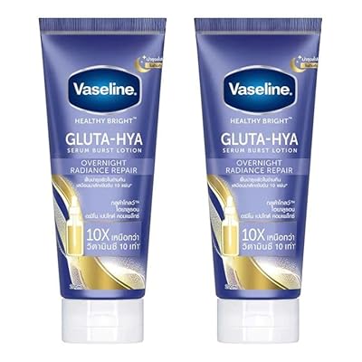 Vaseline Gluta Hya Serum Burst Lotion Overnight Radiance Repair – 2 x 300ml | Night Repair & Skin Brightening