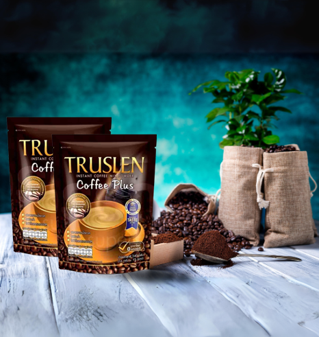 Truslen Coffee Plus – Thai Instant Coffee Mix with Collagen & Fiber | 2 Packs × 16 Sachets