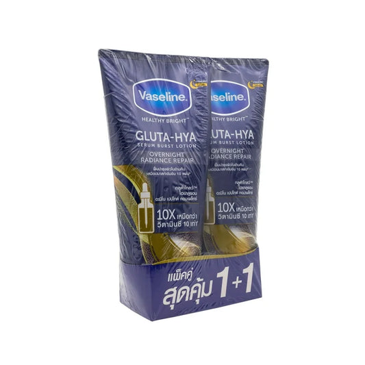 Vaseline Gluta-Hya Serum Burst Lotion Overnight Radiance Repair – 2 x 290ml | Night Brightening Body Lotion