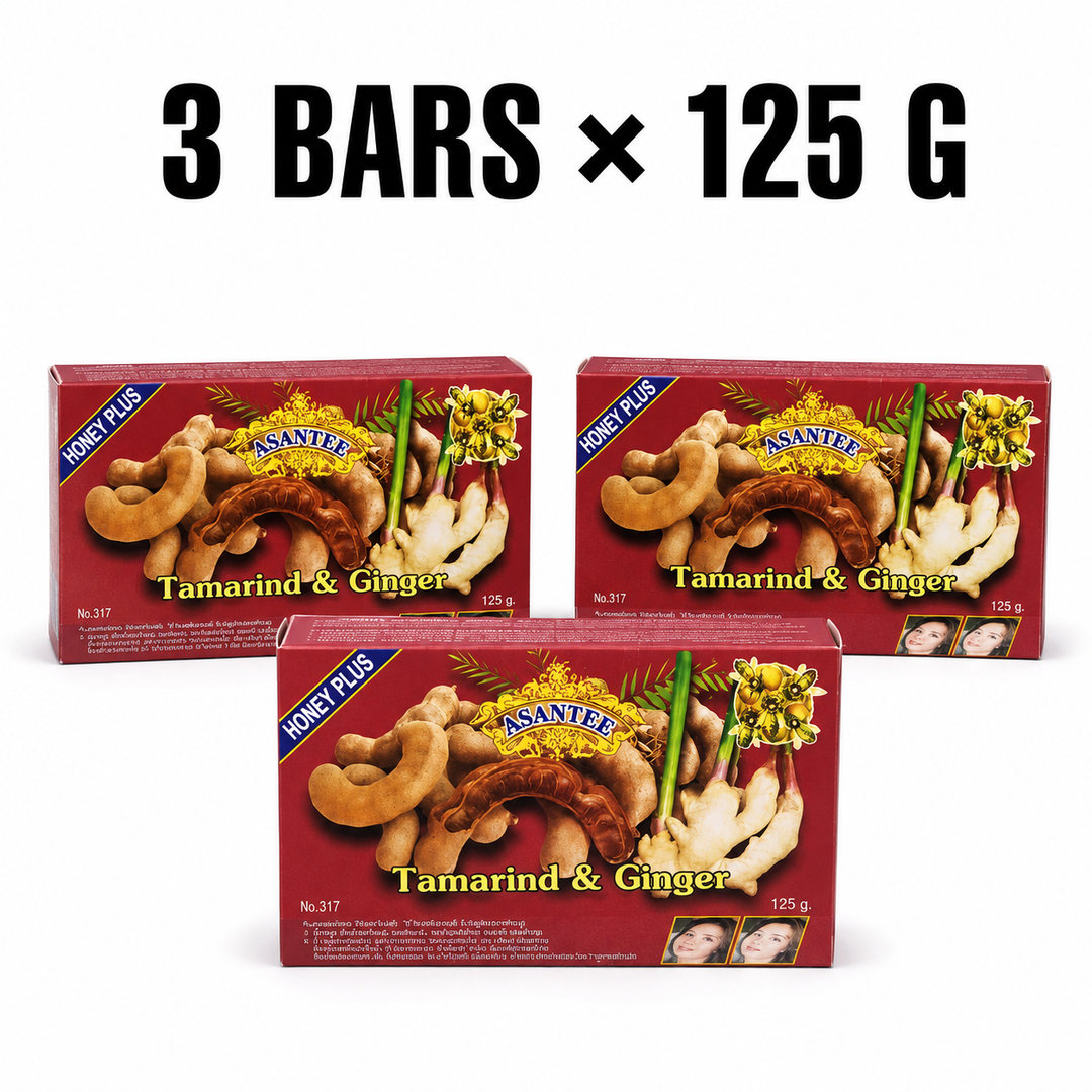 ASANTEE Tamarind, Ginger & Honey Soap No.317 – 3 Bars × 125 g