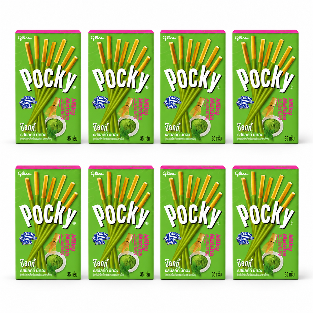 Glico Pocky Milky Matcha – 35 g – 8 Boxes