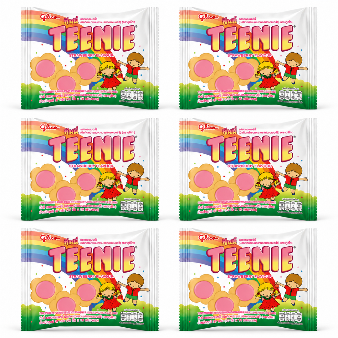 Glico Teenie Strawberry Biscuits – 37 g – 6 Pouches