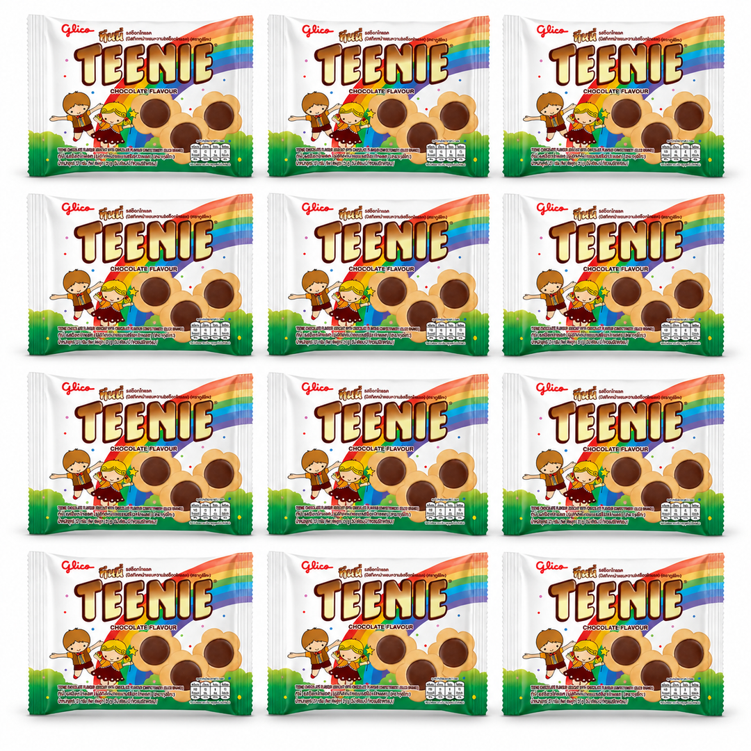 Glico Teenie Chocolate Biscuits – 37 g – 12 Pouches