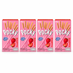 Glico Pocky Strawberry – 43 g – 4 Boxes