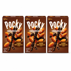 Glico Pocky Crushed Nuts Almond Noir Chocolate – 25 g – 3 Boxes