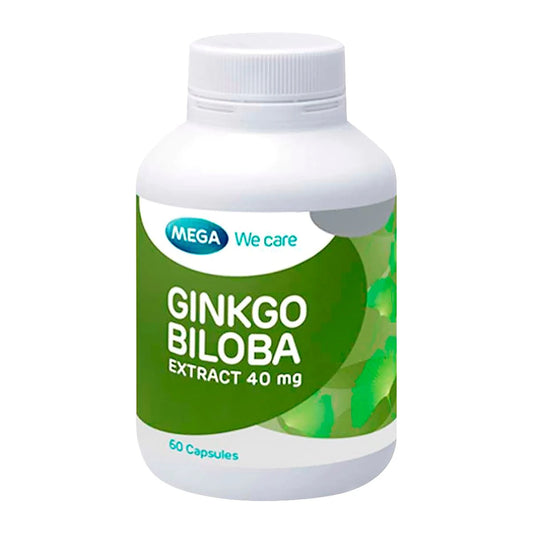 Mega We Care Ginkgo Biloba Extract 40mg – Herbal Brain & Memory Support | 60 Capsules