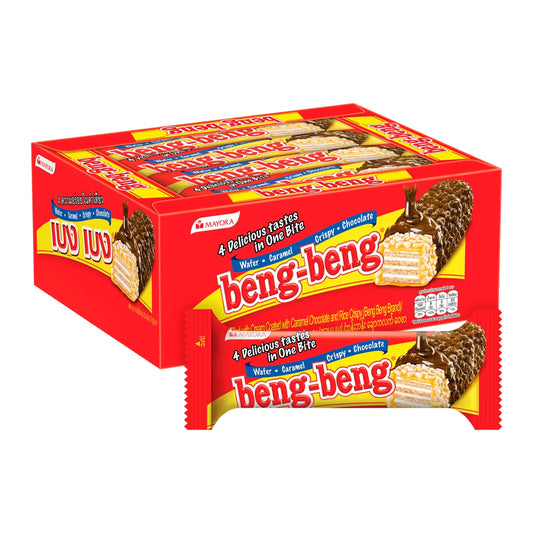 Beng Beng Wafer Bars – Crunchy Chocolate Caramel Wafer Snack | 25g x 24 Pieces | Crispy, Creamy & Delicious