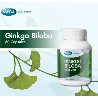 Mega We Care Ginkgo Biloba Extract 40mg – Herbal Brain & Memory Support | 60 Capsules
