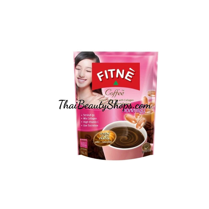 FITNE 3-in-1 Instant Coffee Mix with Collagen & Vitamin C – Sugar-Free, 3 Packs x 10 Sticks