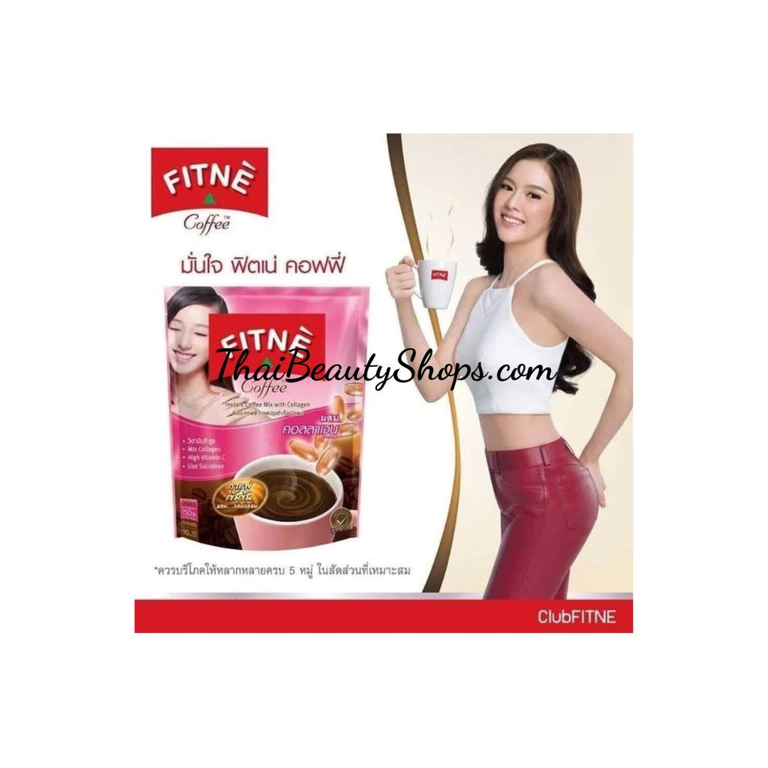 FITNE 3-in-1 Instant Coffee Mix with Collagen & Vitamin C – Sugar-Free, 3 Packs x 10 Sticks