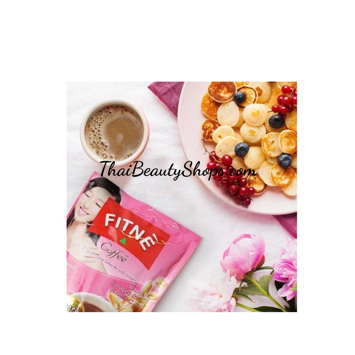 FITNE 3-in-1 Instant Coffee Mix with Collagen & Vitamin C – Sugar-Free, 3 Packs x 10 Sticks