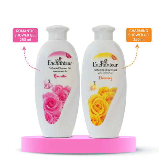 Enchanteur Perfumed Shower Gel Set – Romantic & Charming Fragrant Body Wash Duo | 2 × 250ml