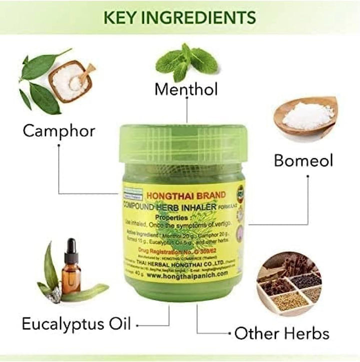 Original Hong Thai Herbal Inhaler Formula 2 - Pack of 3