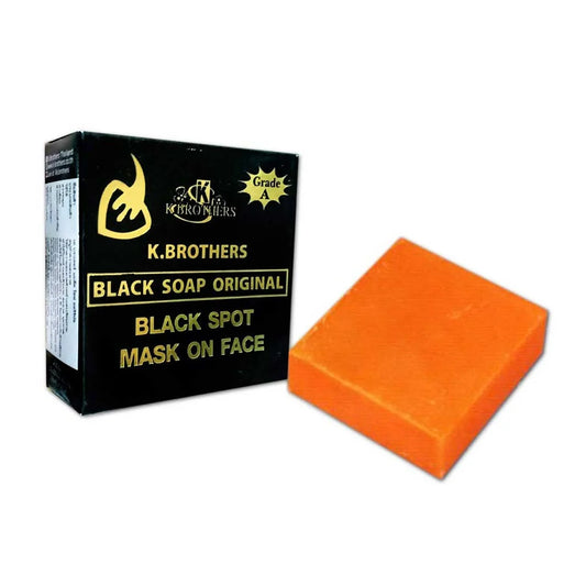 K Brothers Original Black Soap – Dark Spot Remover & Face Mask Treatment – 50g x 12 Bars