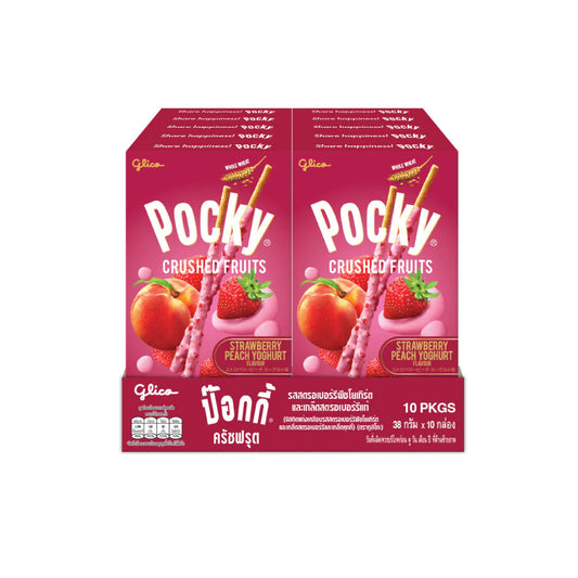 Glico Pocky Crushed Fruits – Japanese Fruit-Coated Biscuit Sticks | 10 Pack Assortment