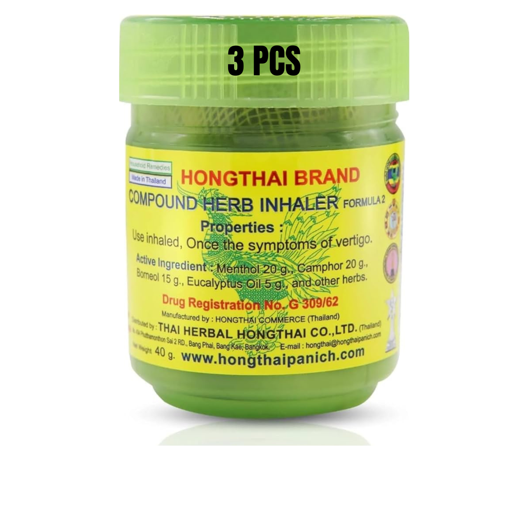 Original Hong Thai Herbal Inhaler Formula 2 - Pack of 3