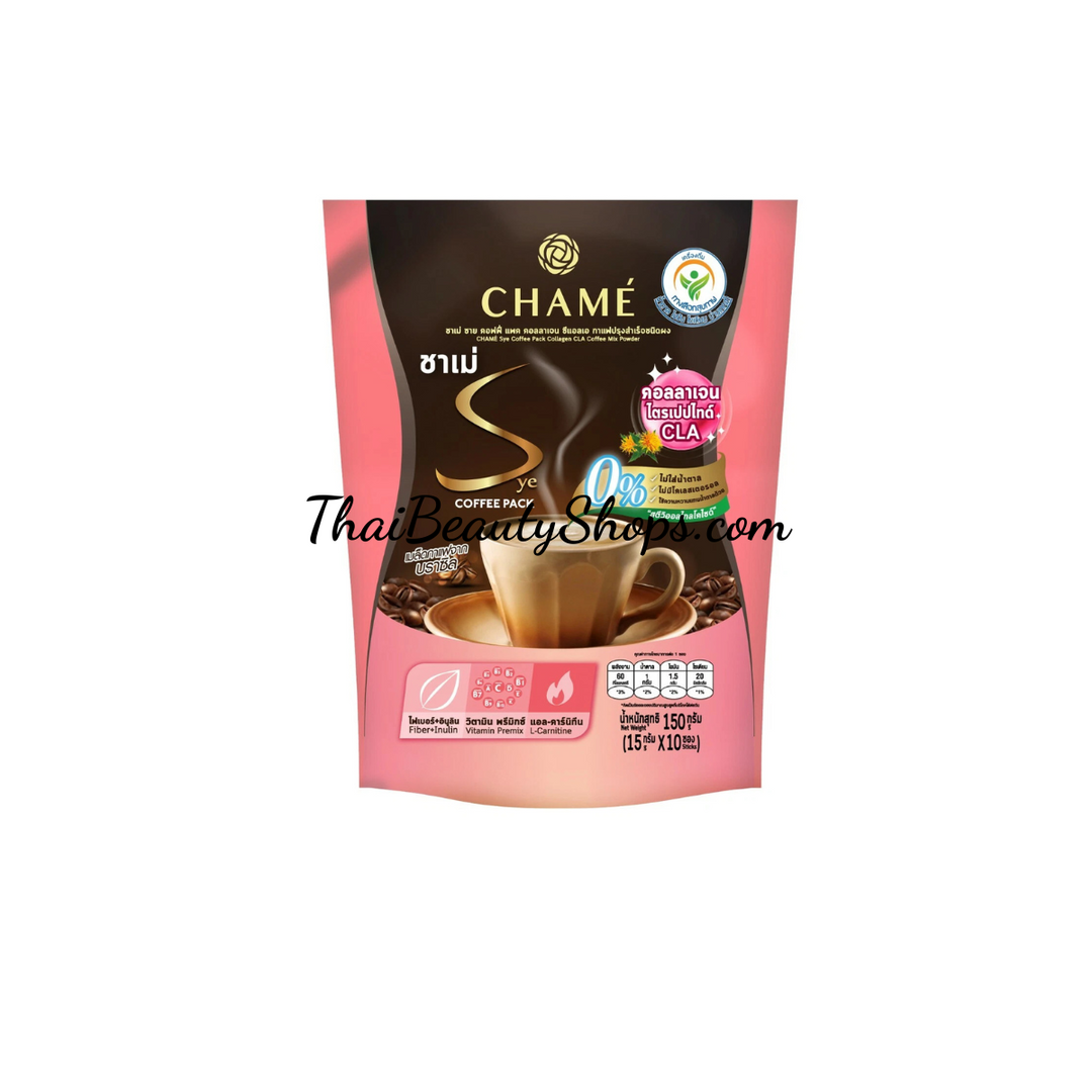 CHAME Sye Coffee with Collagen – Thai Instant Coffee Mix | 3 Packs x 10 Sachets