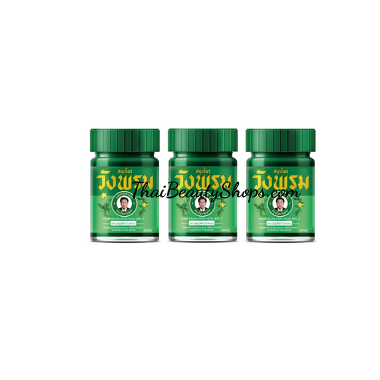 Wangprom Herbal Balm Green – Traditional Thai Cooling Aromatic Balm | Pack of 3 × 50g