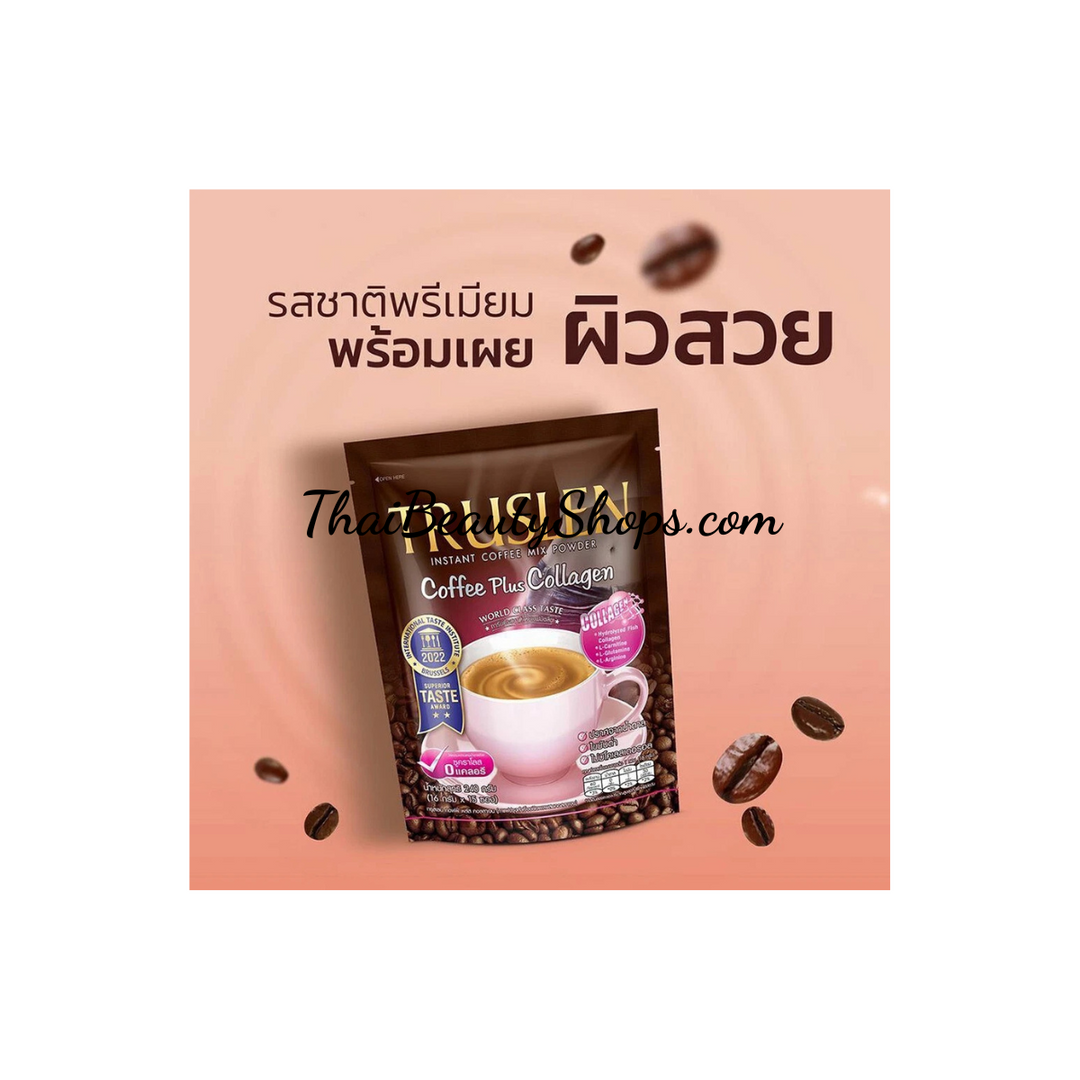 Truslen Coffee Plus – Thai Instant Coffee Mix with Collagen & Fiber | 2 Packs × 16 Sachets