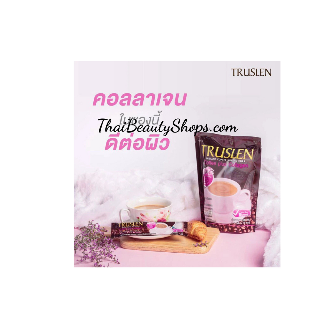Truslen Coffee Plus – Thai Instant Coffee Mix with Collagen & Fiber | 2 Packs × 16 Sachets