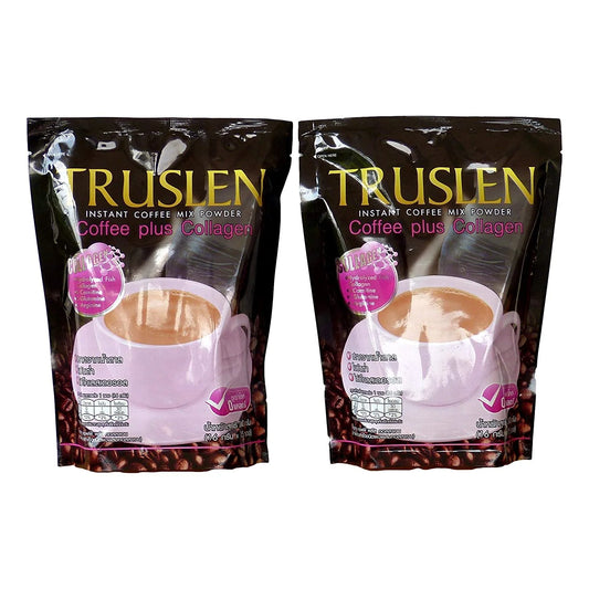 Truslen Coffee Plus Collagen – Thai Instant Coffee Mix with Collagen | 2 Packs × 16 Sachets