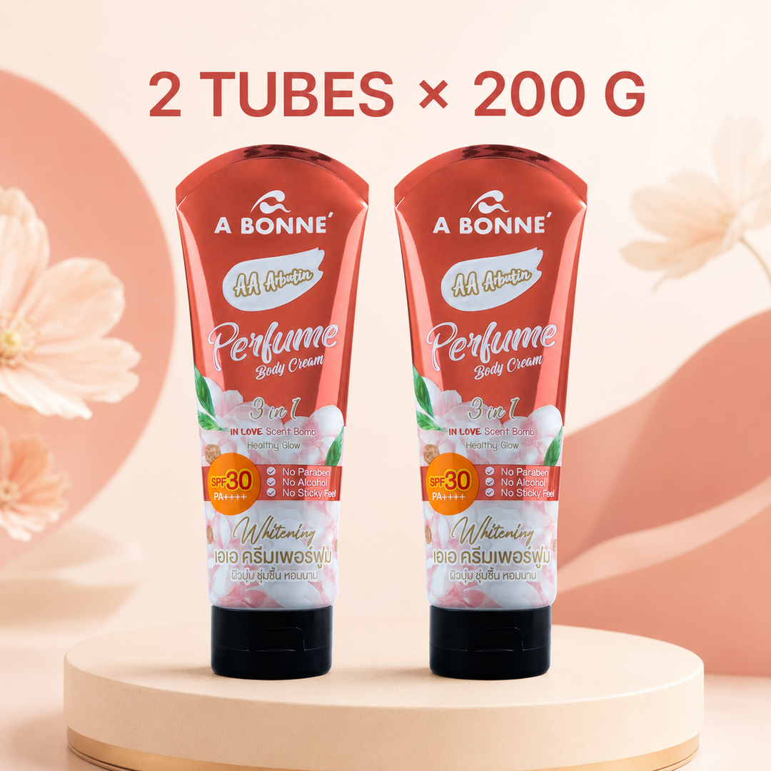 Two tubes of A BONNE AA Arbutin Perfume Body Cream, 200 g each