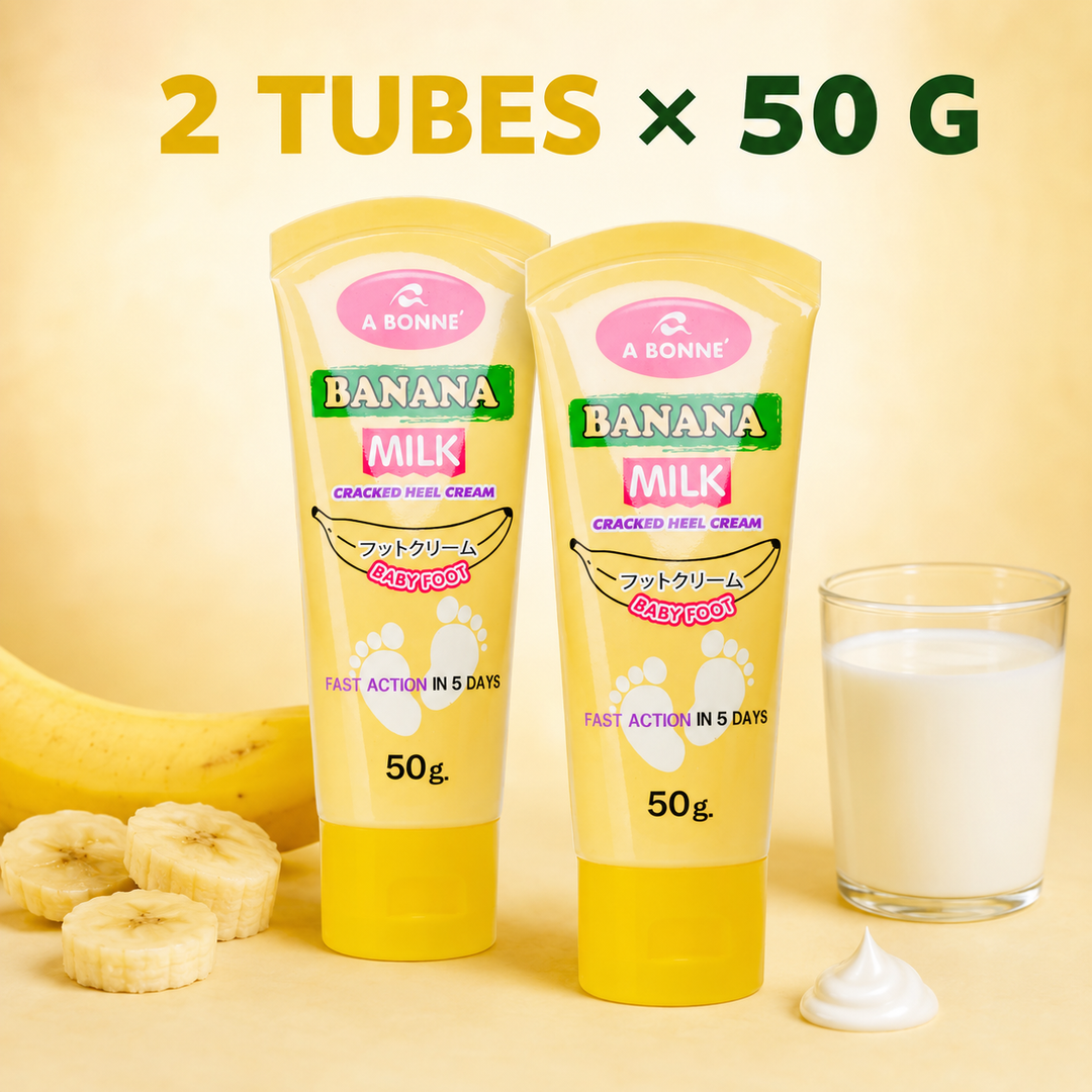 Two tubes of A BONNE Banana Milk Cracked Heel Foot Cream, 50 g ea
