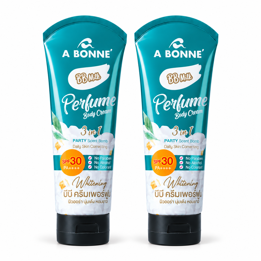 A BONNE BB Milk Perfume Body Cream SPF 30 — Pack of 2 × 200 g — 2 identical units, white background