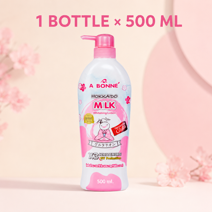 A BONNE Hokkaido Milk Body Lotion pump bottle, 500 ml