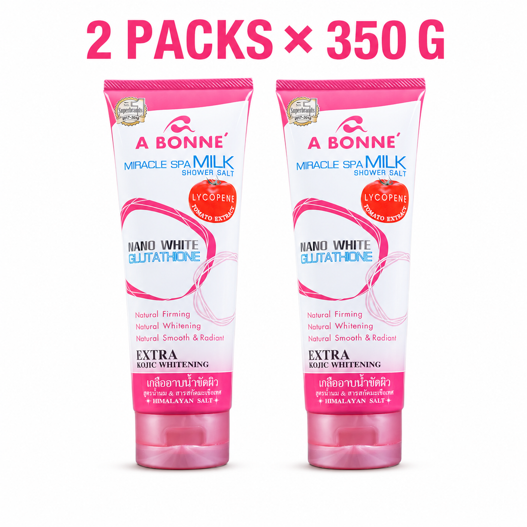 Two A BONNE Miracle Spa Milk Shower Salt with Lycopene 350 g tubes