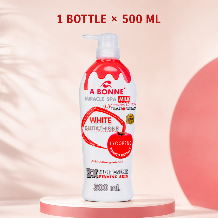 A BONNE Miracle Spa Tomato & Milk Body Lotion in a clean daily body-care setting
