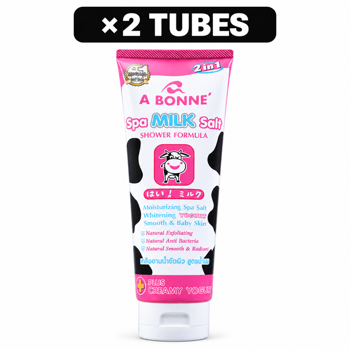 Single product view of A BONNE Spa Milk Salt Plus Creamy Yogurt, with ×2 TUBES quantity badge